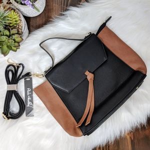 Color Block Black/Camel Shoulder Bag Satchel